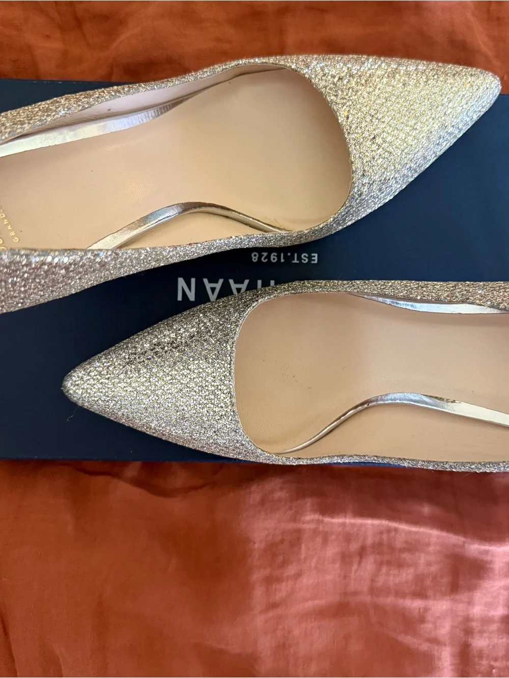 Silver Glitter Pointed Toe Pumps - Women